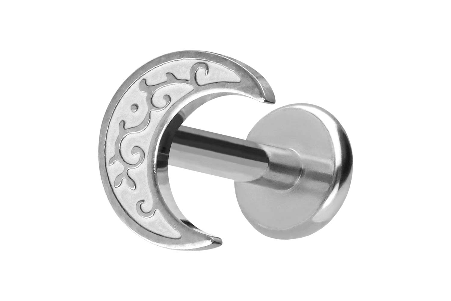 Titan Labret Piercing mit Push Fit MOND